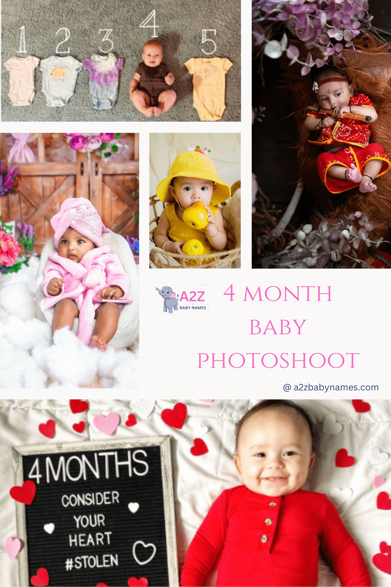 creative 4 month baby photoshoot